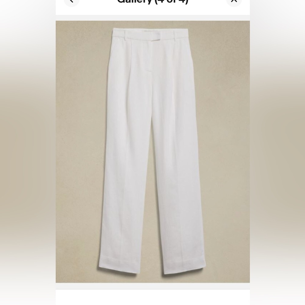 💄Banana Republic Women's NWT LINA STRAIGHT LINEN PANT Petite 2